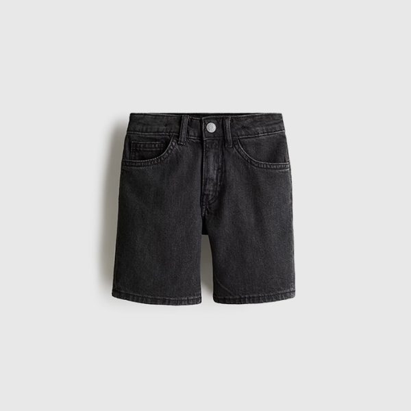 Black denim shorts