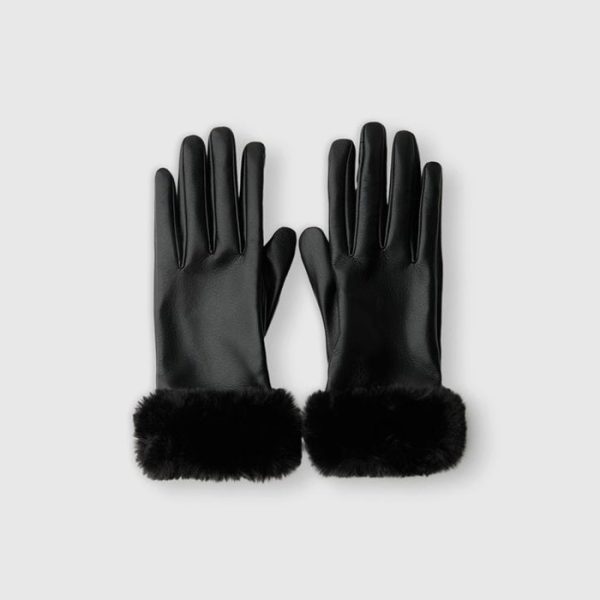 Faux leather gloves
