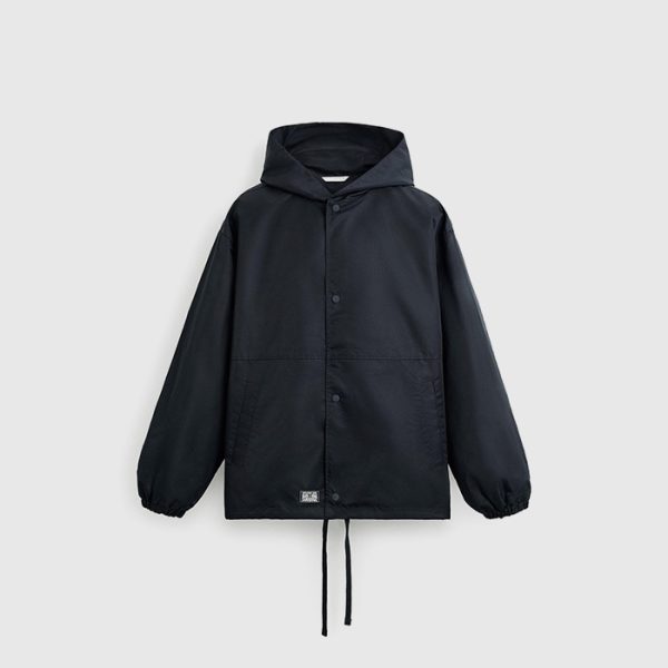 Hooded technical jacket